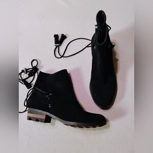 SOREL BLACK SUEDE ANKLE BOOT/ BOOTIES sz 8 women's